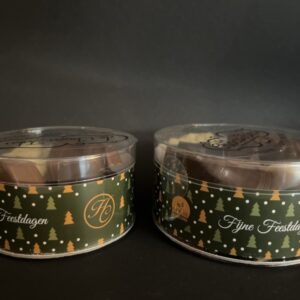 Fijne feestdagen koker met bonbons